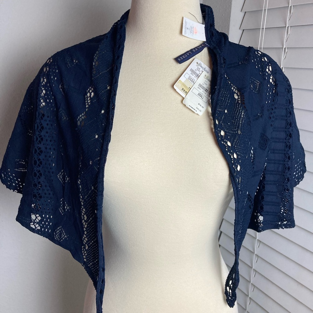 Vintage Ralph Lauren Shaw Scarf NWT Blue Label Lace Deadstock